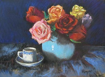 Delft Demitasse and Roses - Doug Runyan